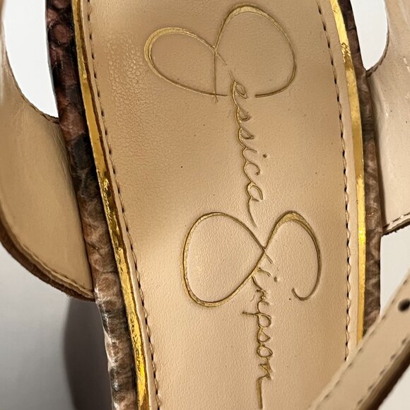 Jessica Simpson Tellira Multicolor Platform Wedge Heel Sandals Studs Size 7M - Picture 7 of 16